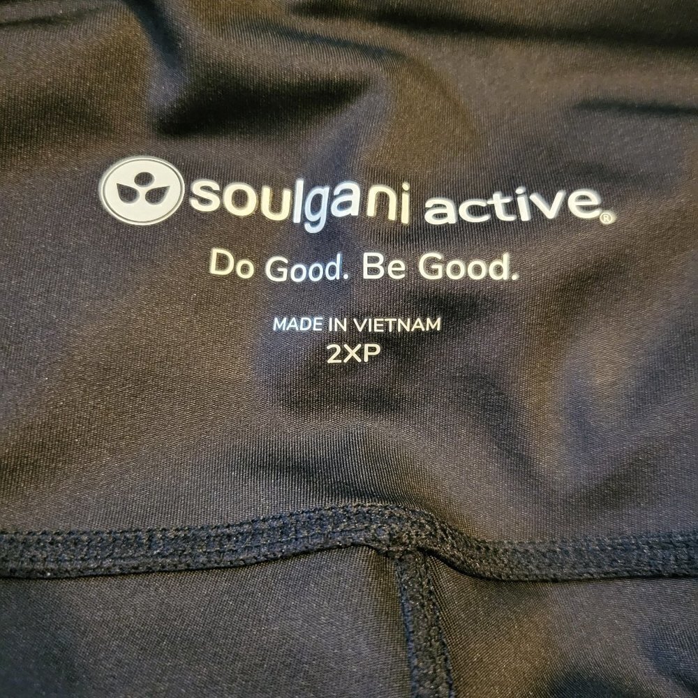 Soulgani Active Leggings Size 2XP Heart of It All Ohio Twin Soul Black NIP - Picture 8 of 11